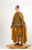  Photos Woman in Historical Dress 7 Medieval Clothing a poses brown dress cloak leather shoes whole body 0008.jpg